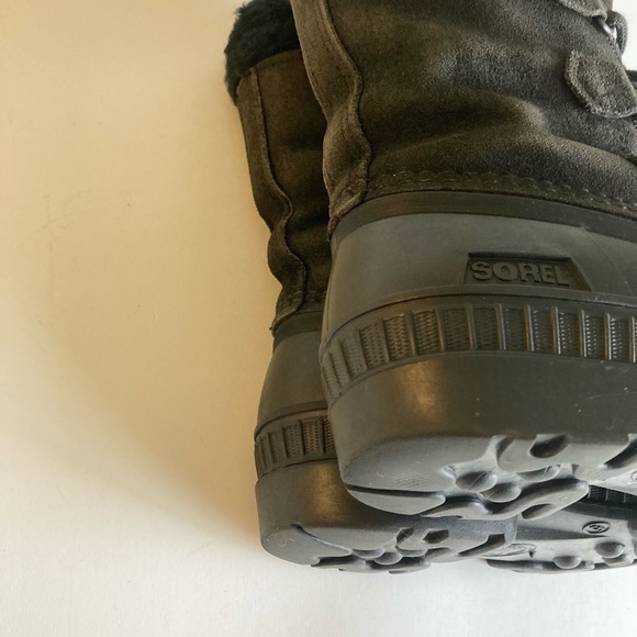Sorel Black Waterproof Suede Leather Rubber Outsole Snow Rain Boots size 5 - Picture 12 of 15